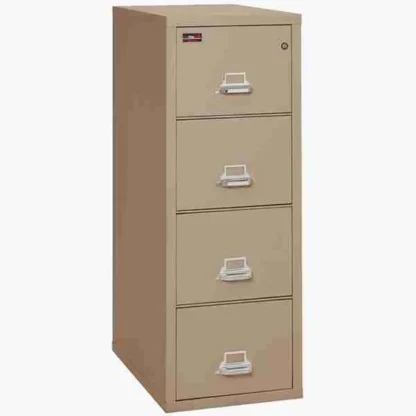 FireKing 4-1956-2 Two-Hour Vertical Fire File Cabinet in Taupe with UL High-Security Key Lock