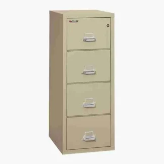 FireKing 4-2125-C Fire-Rated Vertical File Cabinet with UL High-Security Key Lock in Parchment