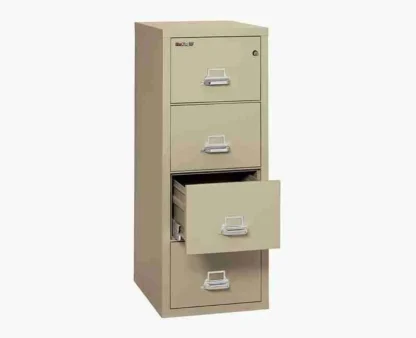 FireKing 4-2125-C Fire-Rated Vertical File Cabinet with UL High-Security Key Lock in Parchment