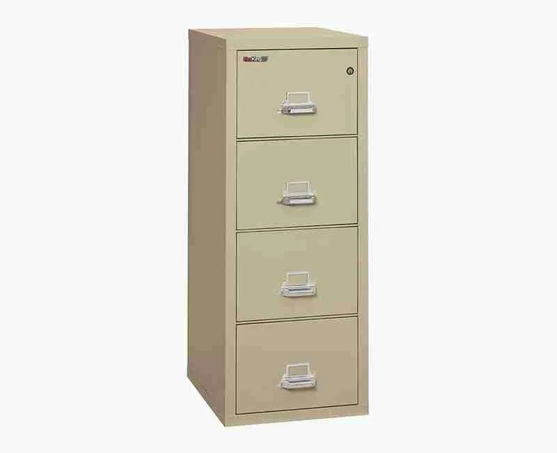 FireKing 4-2125-C Fire-Rated Vertical File Cabinet with UL High-Security Key Lock in Parchment