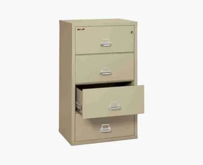 FireKing 4-3122-C Lateral Fire-Rated File Cabinet with UL High-Security Key Lock in Parchment