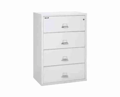 FireKing 4-3822-C Lateral Fire-Rated File Cabinet with UL High-Security Key Lock in Arctic White