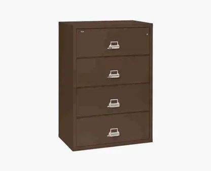 FireKing 4-3822-C Lateral Fire-Rated File Cabinet with UL High-Security Key Lock in Brown