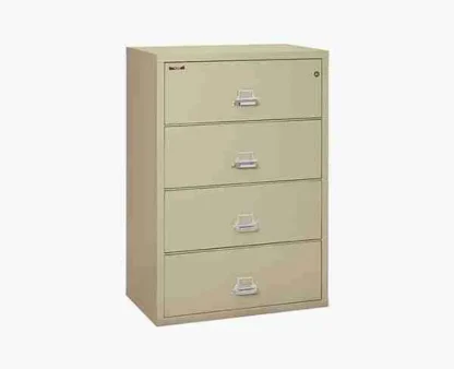 FireKing 4-3822-C Lateral Fire-Rated File Cabinet with UL High-Security Key Lock in Parchment