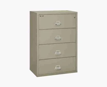 FireKing 4-3822-C Lateral Fire-Rated File Cabinet with UL High-Security Key Lock in Pewter