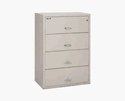 FireKing 4-3822-C Lateral Fire-Rated File Cabinet with UL High-Security Key Lock in Platinum