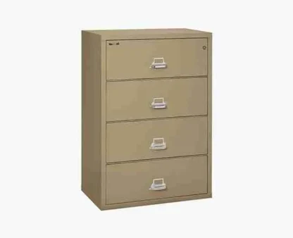 FireKing 4-3822-C Lateral Fire-Rated File Cabinet with UL High-Security Key Lock in Sand