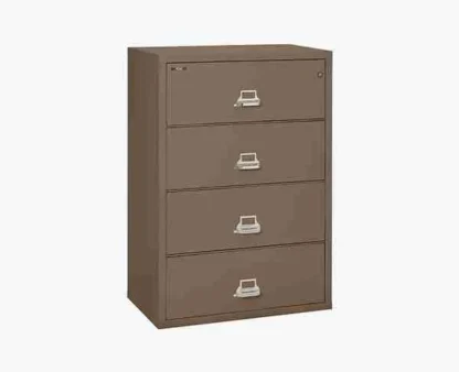 FireKing 4-3822-C Lateral Fire-Rated File Cabinet with UL High-Security Key Lock in Tan