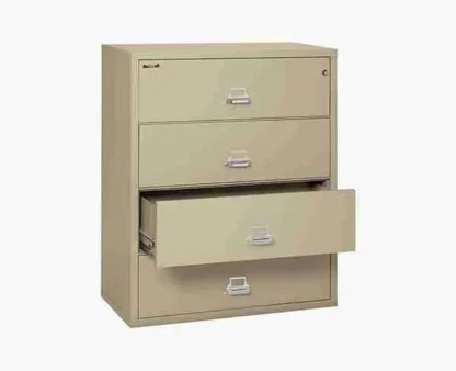 FireKing 4-4422-C Lateral Fire Rated File Cabinet in Parchment Color with UL High-Security Key Lock