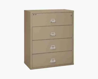 FireKing 4-4422-C Lateral Fire Rated File Cabinet in Taupe Color with UL High-Security Key Lock