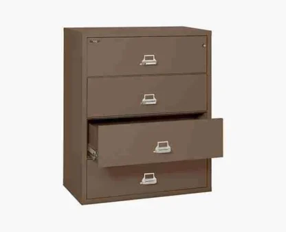 FireKing 4-4422-C Lateral Fire Rated File Cabinet in Tan Color with UL High-Security Key Lock