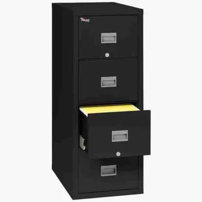 FireKing 4P1831-C Letter-Sized Patriot Vertical File Cabinet in Black Color with UL High-Security Key Lock