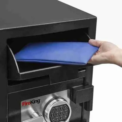 FireKing SB2014-BLEL Front-Loading Depository Safe with Electronic Lock and L-Handle