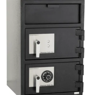 Hayman CV-F30W-2-KC Wide-Body Double-Door Depository Safe with Dual Key Locks, a Dial Combination Lock and L-Handles