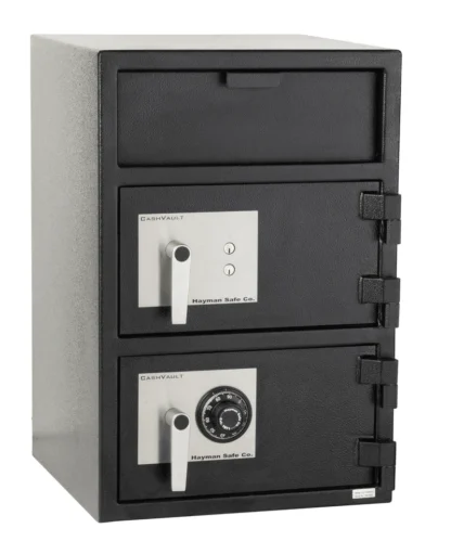 Hayman CV-F30W-2-KC Wide-Body Double-Door Depository Safe with Dual Key Locks, a Dial Combination Lock and L-Handles