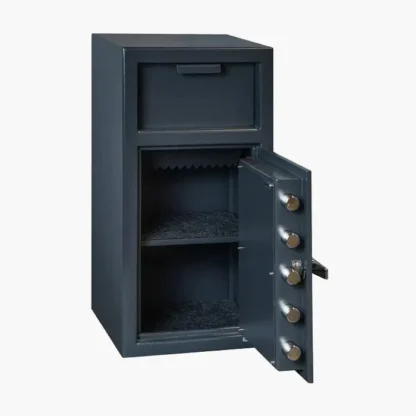 Hollon FD-2714E Depository Safe with Electronic Lock and L-Handle - Shelves & Live Steel Bolting Locks