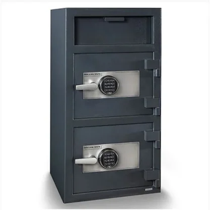 Hollon FDD-4020EE Double Door Depository Safe with Dual Electronic Locks and L-Handles