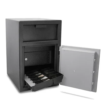 Mesa MFL25EILK Cash Management Depository Safe with Electronic Lock and Rotary Handle - Interior Locking