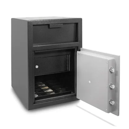 Mesa MFL25EILK Cash Management Depository Safe with Electronic Lock and Rotary Handle - Interior Locking