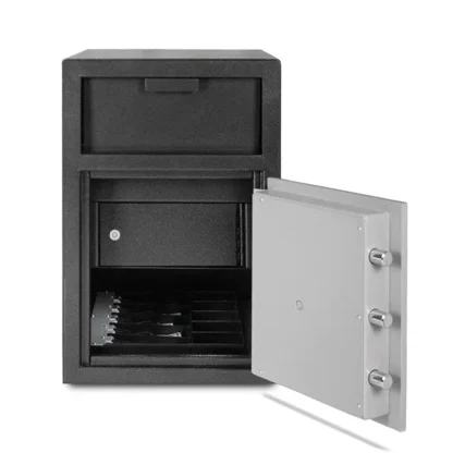 Mesa MFL25EILK Cash Management Depository Safe with Electronic Lock and Rotary Handle - Interior Locking