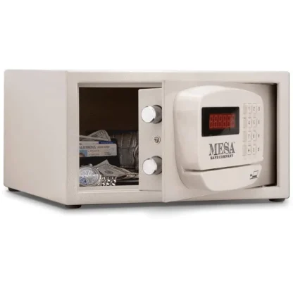 Mesa MH101E Hotel Residential Safe in Color White with Advanced Card-Swipe Electronic Lock