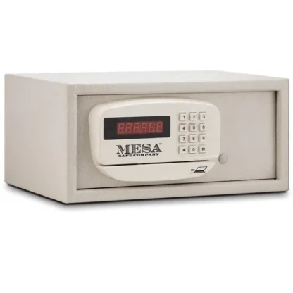 Mesa MH101E Hotel Residential Safe in Color White with Advanced Card-Swipe Electronic Lock