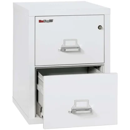 FireKing 2-1825-C Fire File Cabinet in Arctic White with UL High-Security Key Lock