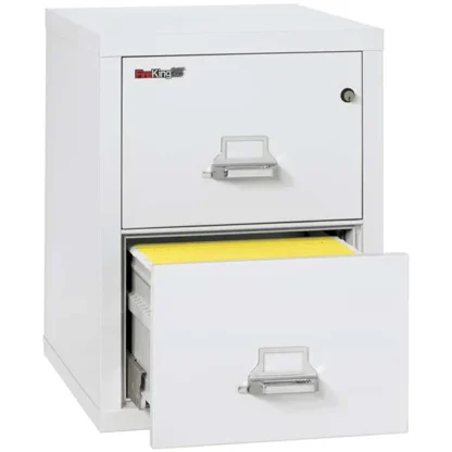 FireKing 2-1825-C Fire File Cabinet in Arctic White with UL High-Security Key Lock