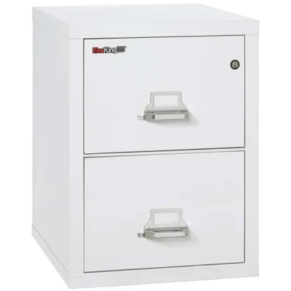 FireKing 2-1825-C Fire File Cabinet in Arctic White with UL High-Security Key Lock