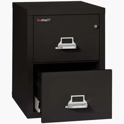 FireKing 2-1825-C Fire File Cabinet in Black with UL High-Security Key Lock