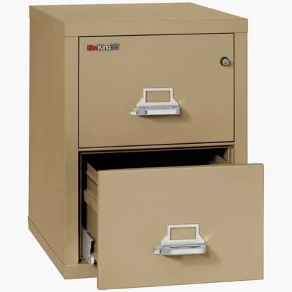 FireKing 2-1825-C Fire File Cabinet in Sand with UL High-Security Key Lock