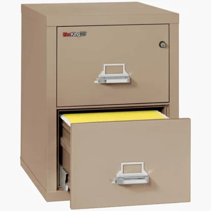 FireKing 2-1825-C Fire File Cabinet in Taupe with UL High-Security Key Lock