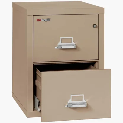 FireKing 2-1825-C Fire File Cabinet in Taupe with UL High-Security Key Lock