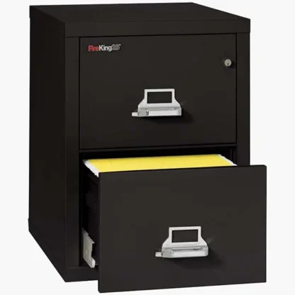 FireKing 2-2125-C Fire File Cabinet in Black with UL High-Security Key Lock