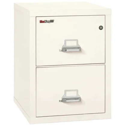 FireKing 2-2125-C Fire File Cabinet in Ivory White with UL High-Security Key Lock