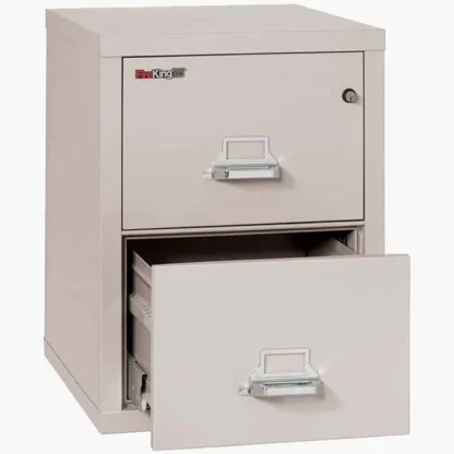 FireKing 2-2125-C Fire File Cabinet in Platinum with UL High-Security Key Lock