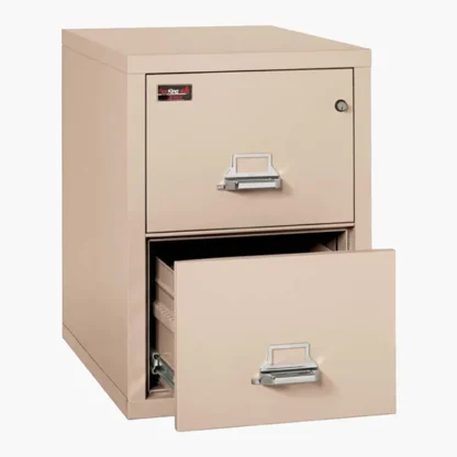 FireKing 2-2130-2 Two-Hour Vertical Fire File Cabinet in Champagne Color with UL High-Security Key Lock