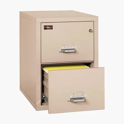 FireKing 2-2130-2 Two-Hour Vertical Fire File Cabinet in Champagne Color with UL High-Security Key Lock