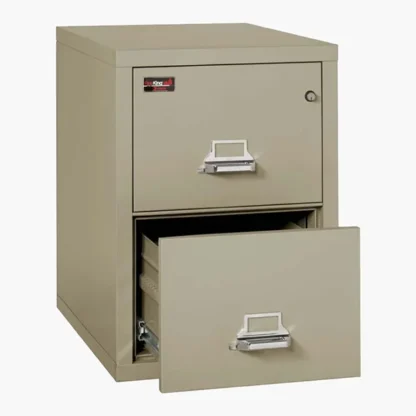 FireKing 2-2130-2 Two-Hour Vertical Fire File Cabinet in Pewter Color with UL High-Security Key Lock