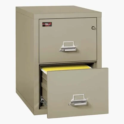 FireKing 2-2130-2 Two-Hour Vertical Fire File Cabinet in Pewter Color with UL High-Security Key Lock