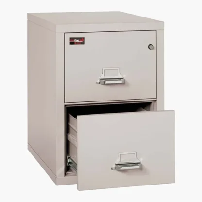 FireKing 2-2130-2 Two-Hour Vertical Fire File Cabinet in Platinum Color with UL High-Security Key Lock