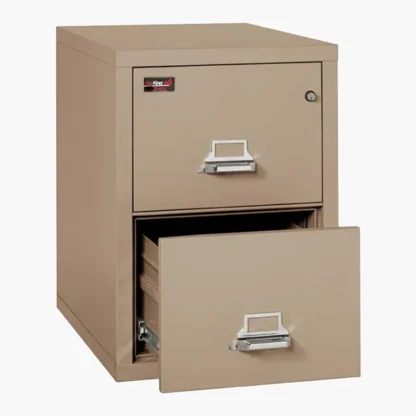 FireKing 2-2130-2 Two-Hour Vertical Fire File Cabinet in Taupe Color with UL High-Security Key Lock