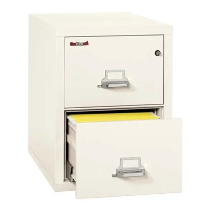 FireKing 2-2131-C Fire File Cabinet in Ivory White with UL High-Security Key Lock