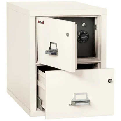 FireKing 2-2131-CSF Safe in a File Cabinet in Ivory White Color with UL High-Security Key Lock