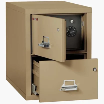 FireKing 2-2131-CSF Safe in a File Cabinet in Sand Color with UL High-Security Key Lock