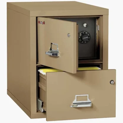 FireKing 2-2131-CSF Safe in a File Cabinet in Sand Color with UL High-Security Key Lock