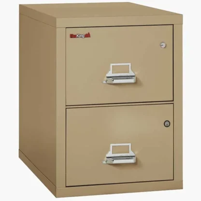 FireKing 2-2131-CSF Safe in a File Cabinet in Sand Color with UL High-Security Key Lock