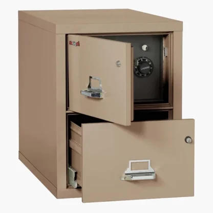 FireKing 2-2131-CSF Safe in a File Cabinet in Taupe Color with UL High-Security Key Lock