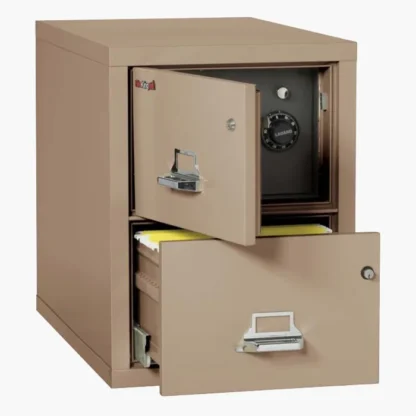 FireKing 2-2131-CSF Safe in a File Cabinet in Taupe Color with UL High-Security Key Lock