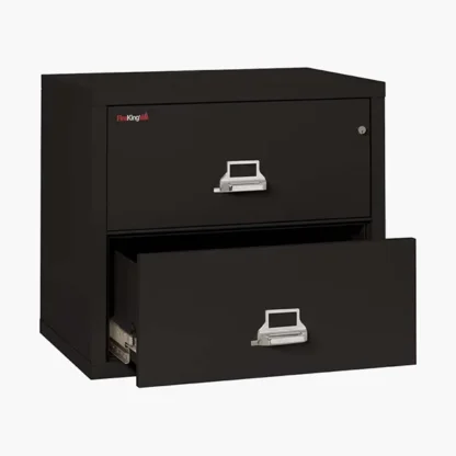 FireKing 2-3122-C Lateral Fire File Cabinet in Black with UL High-Security Key Lock